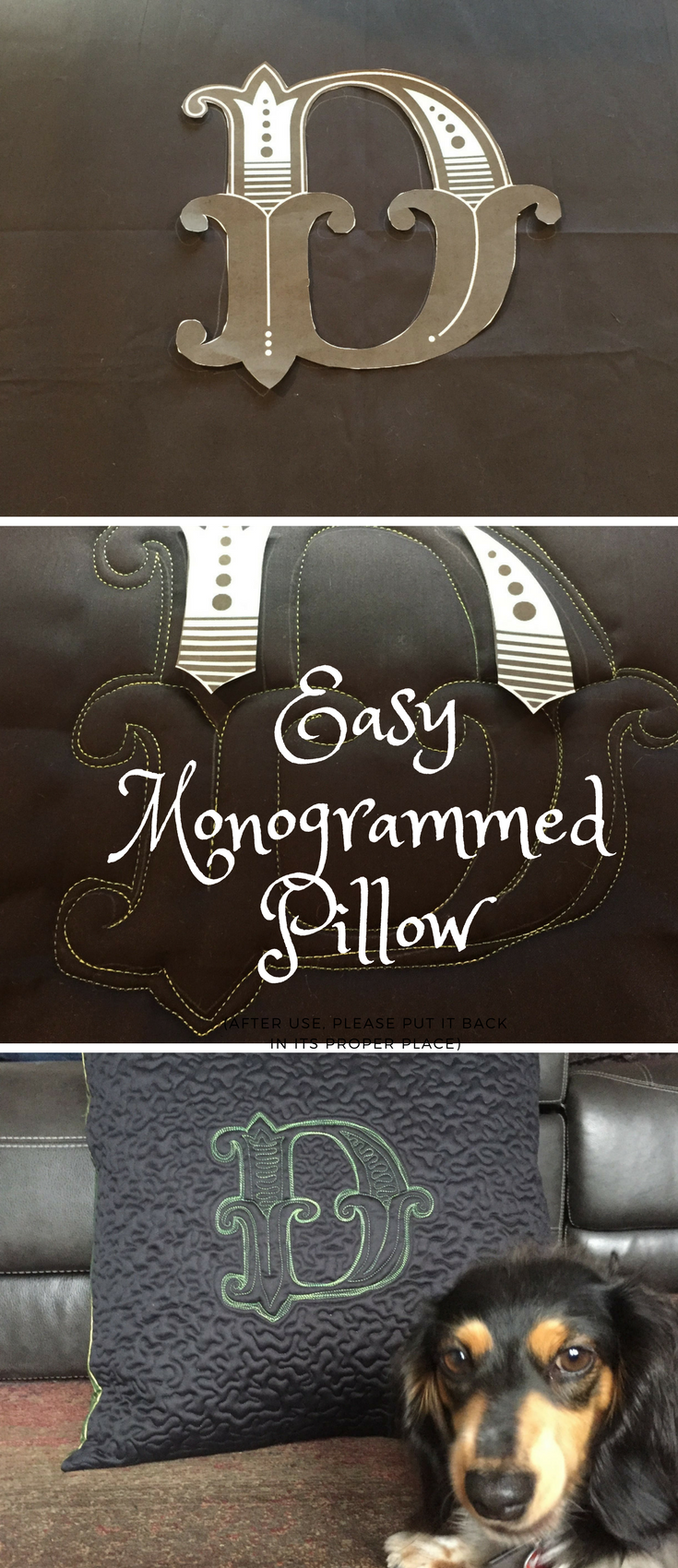 Check out this awesome DIY monogrammed pillow. Perfect for a quick gift.